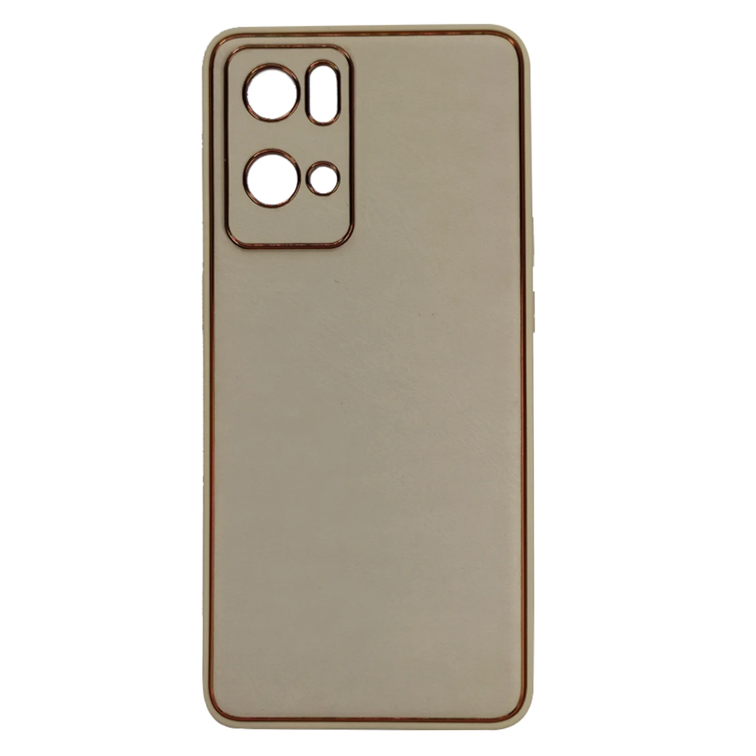 Nettech Oppo Reno 7 pro Uyumlu Coco Leather Seri Arka Koruma Kılıf (Gold) NT-93646