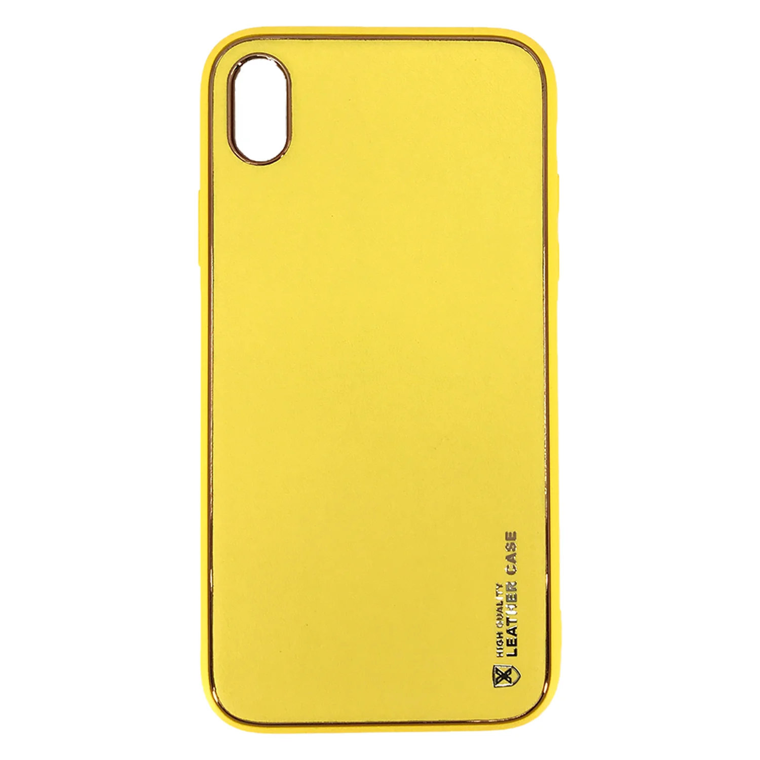 Nettech Apple iPhone XR Uyumlu Coco Leather Seri Arka Koruma Kılıf (Sarı) NT-90423