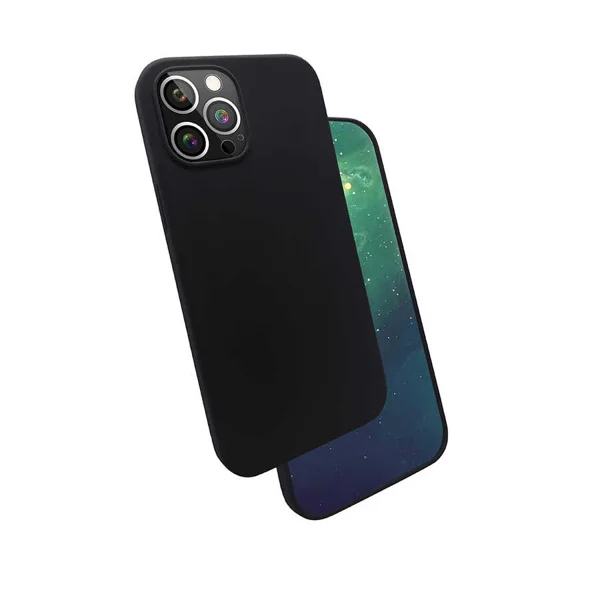 Apple iPhone 12 Pro Max Kılıf Zore Silk Silikon - Siyah - 1