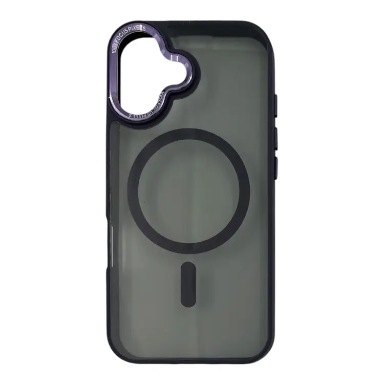 Nettech Apple iPhone 16 Uyumlu Metal Kamera Çerçeveli Magsafe Seri Arka Koruma Kılıf (Mor) NT-111576