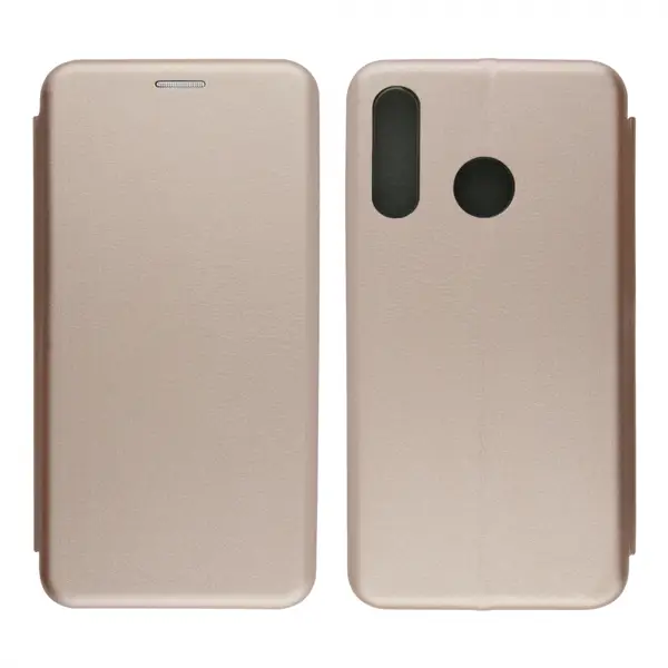 Nettech Huawei P30 Lite Uyumlu Lüx Seri Kapaklı Kılıf (Rose Gold) VR-18188