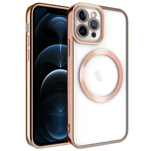 Apple iPhone 11 Pro Max Kılıf Magsafe Wireless Şarj Özellikli Zore Setro Silikon - Rose Gold