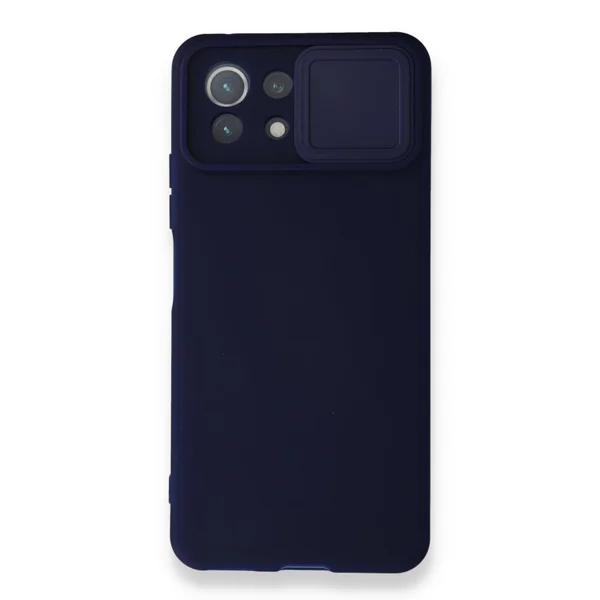 Nettech Xiaomi Mi 11 Lite Uyumlu Kızaklı Kamera Korumalı Arka Koruma Kılıf (Lacivert) NT-87187 - 1