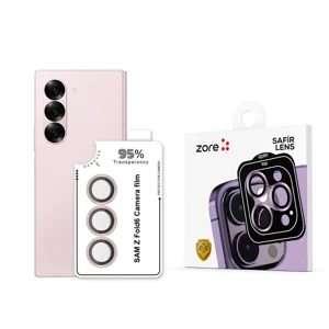 Galaxy Z Fold 6 Zore CL-11 Safir Parmak İzi Bırakmayan Anti-Reflective Kamera Lens Koruyucu - Pembe