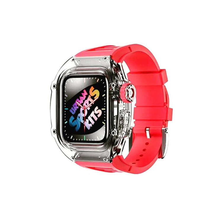 Nettech Apple Watch Ultra 49 mm Uyumlu Kasa Korumalı Kordon (Kırmızı) NT-110256