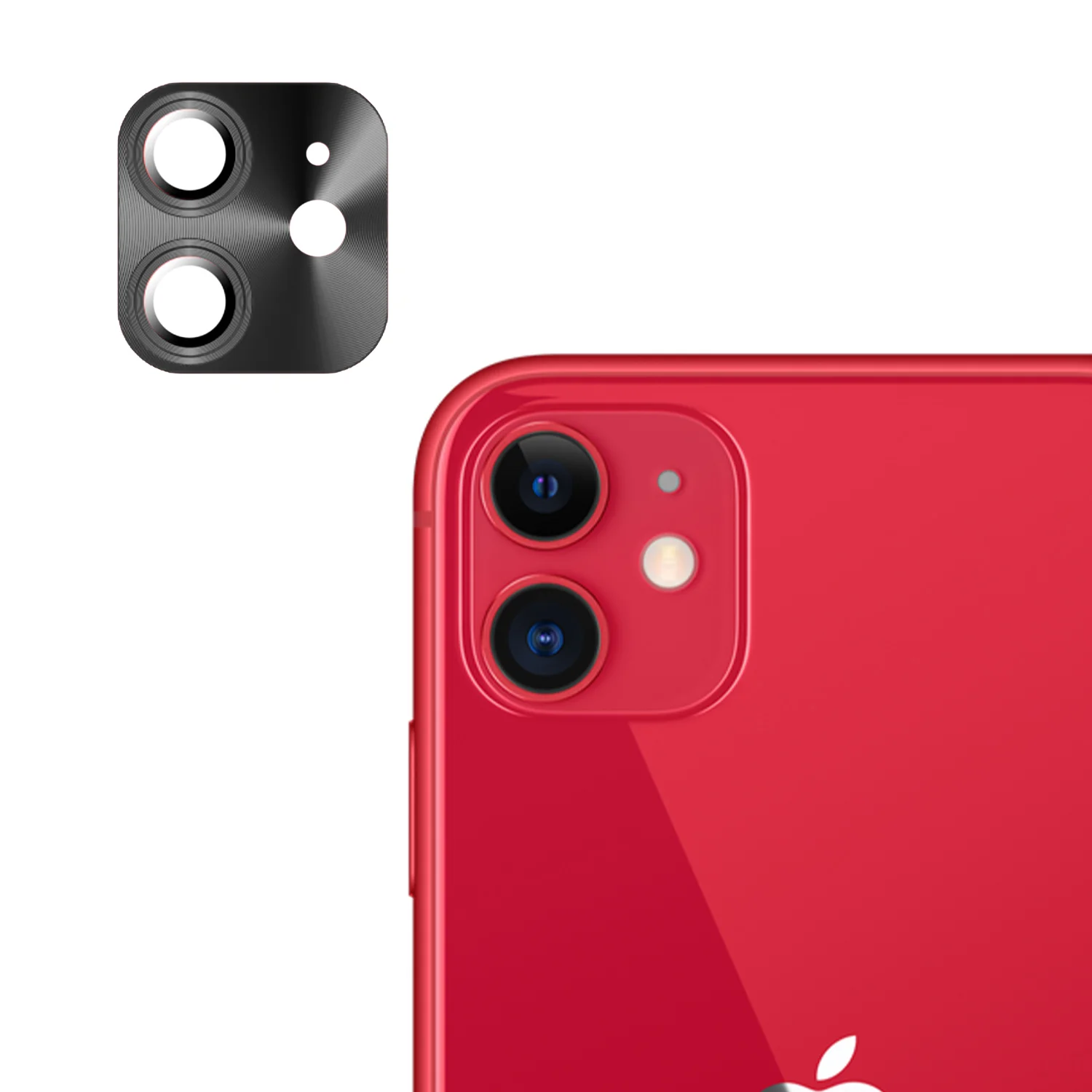 Nettech Apple iPhone 12 Uyumlu Metalik Seri Kamera Cam Koruyucu (Siyah) NT-90369