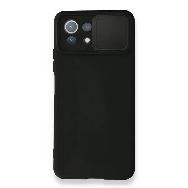 Nettech Xiaomi Mi 11 Lite Uyumlu Kızaklı Kamera Korumalı Arka Koruma Kılıf (Siyah) NT-87186 - 1