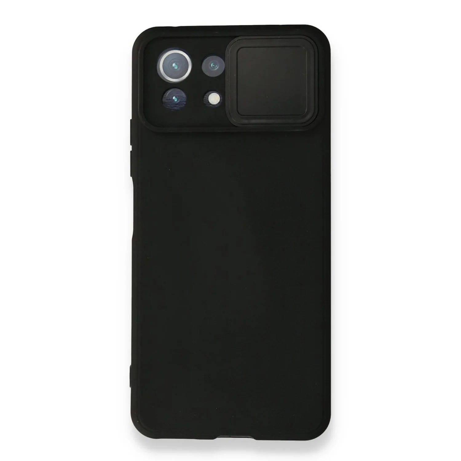 Nettech Xiaomi Mi 11 Lite Uyumlu Kızaklı Kamera Korumalı Arka Koruma Kılıf (Siyah) NT-87186