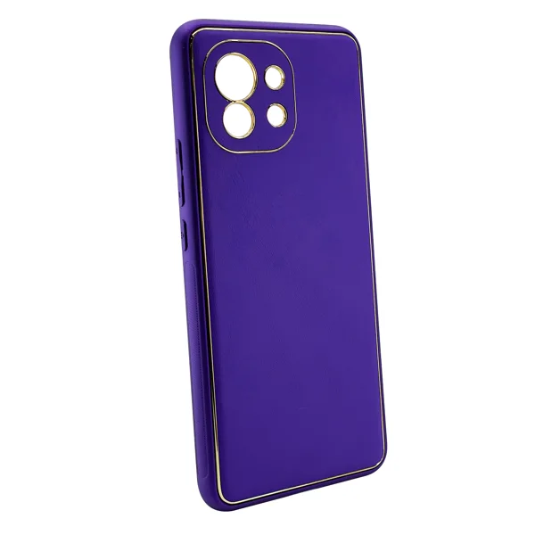 Nettech Xiaomi Mi 11 Uyumlu Coco Leather Seri Arka Koruma Kılıf (Mor) NT-99674 - 2
