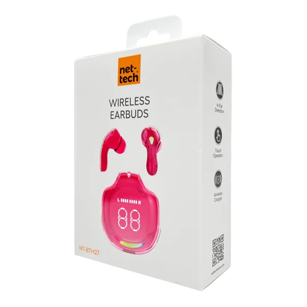 Nettech NT-BTH27 Kulakiçi Bluetooth Kulaklık (Pembe) NT-107863