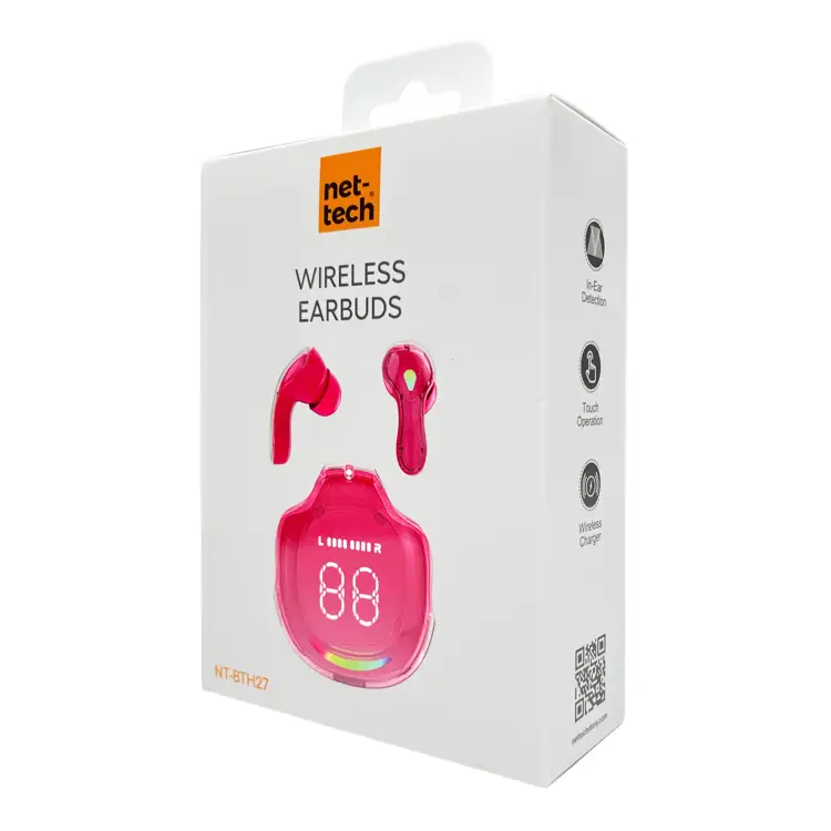 Nettech NT-BTH27 Kulakiçi Bluetooth Kulaklık (Pembe) NT-107863