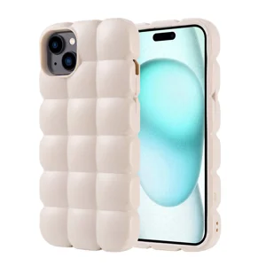 Apple iPhone 15 Plus Kılıf Parlak Esnek Silikon Zore Dom Dom Kapak - Beyaz
