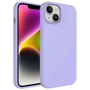 Apple iPhone 14 Plus Kılıf Sıvı Teknolojili Silinebilir Sert Zore Kivi Kapak - Lila