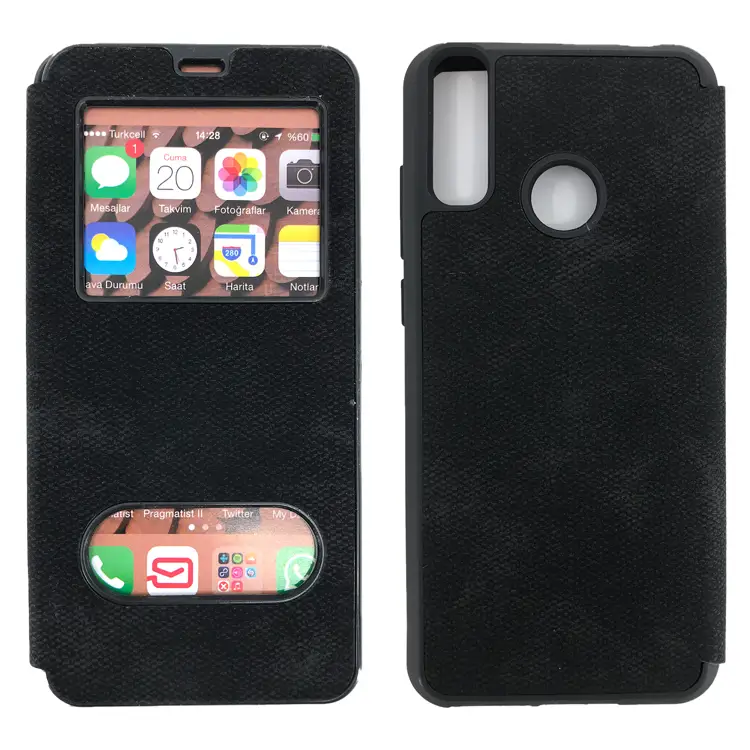 Nettech General Mobile GM10 Uyumlu Pencereli Kapaklı Kılıf (Siyah) NT-84507