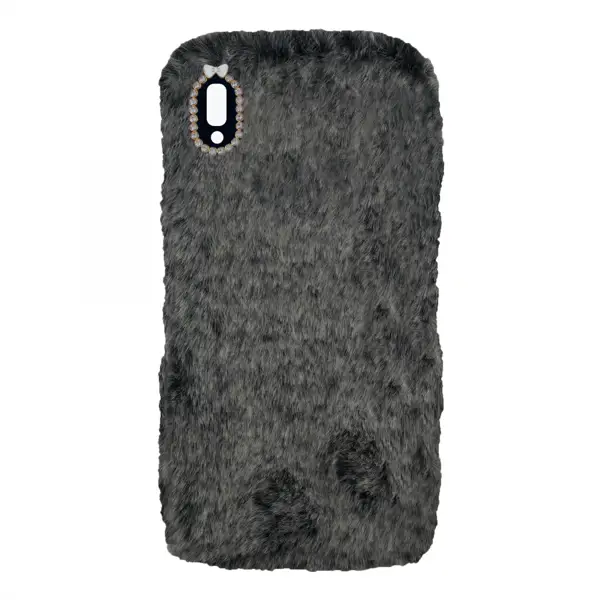 Nettech Huawei P Smart Uyumlu Peluş Arka Koruma Kılıf (Siyah) VR-13001
