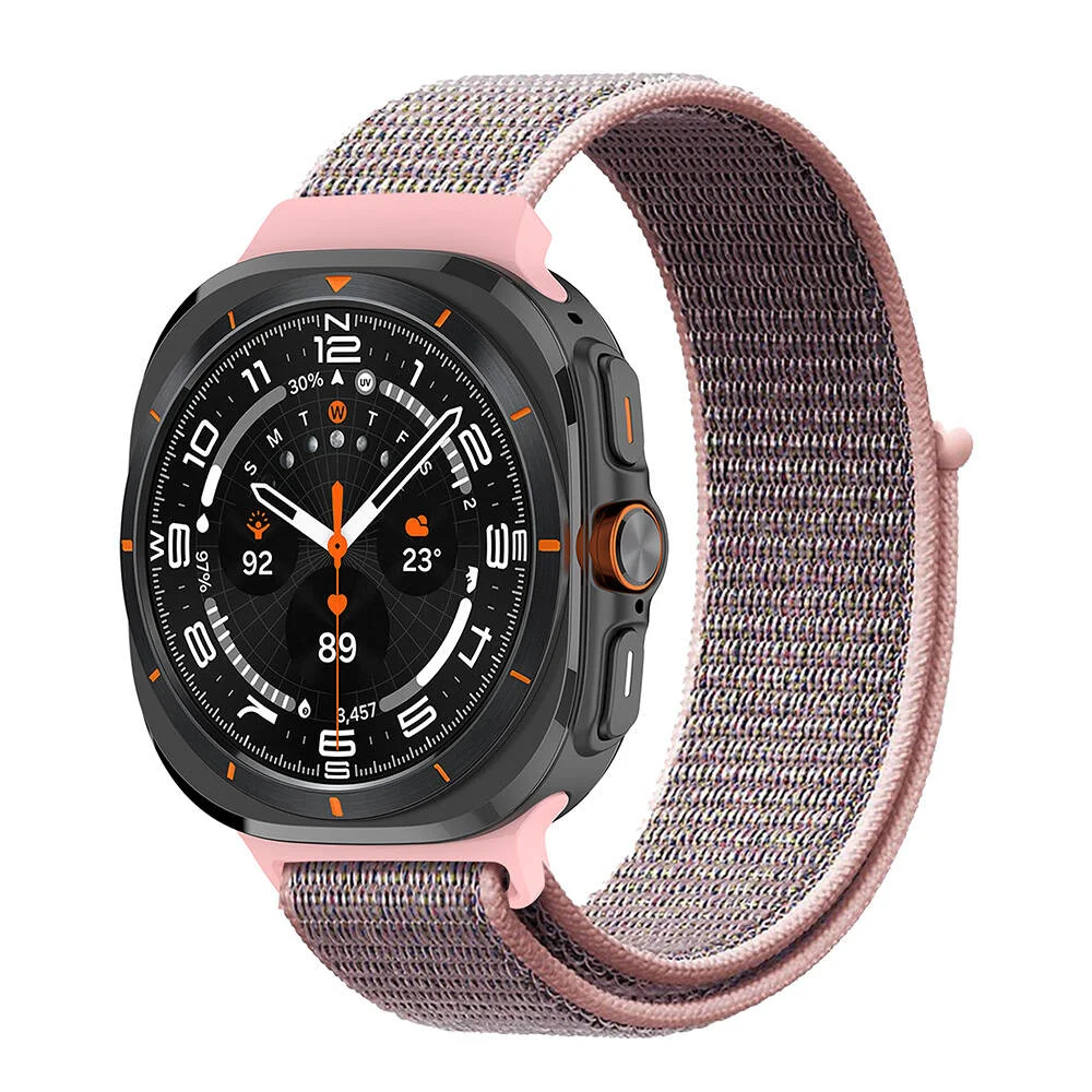 ​​Galaxy Watch Ultra 47mm Zore KRD-03 Hasır Kordon - Kum Pembe