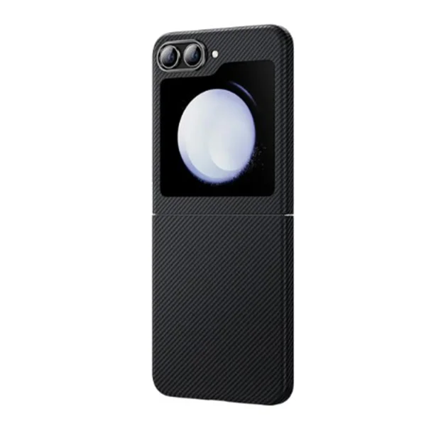 Nettech Samsung Galaxy Z Flip 5 Uyumlu NT-N018 Kevlar Carbon Arka Koruma Kılıf (Siyah) NT-106458 - 2