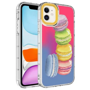 Apple iPhone 12 Pro Kılıf Kamera Korumalı Renkli Desenli Sert Silikon Zore Korn Kapak - NO12