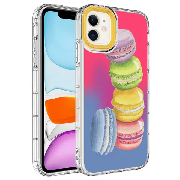 Apple iPhone 12 Pro Kılıf Kamera Korumalı Renkli Desenli Sert Silikon Zore Korn Kapak - NO12 - 2