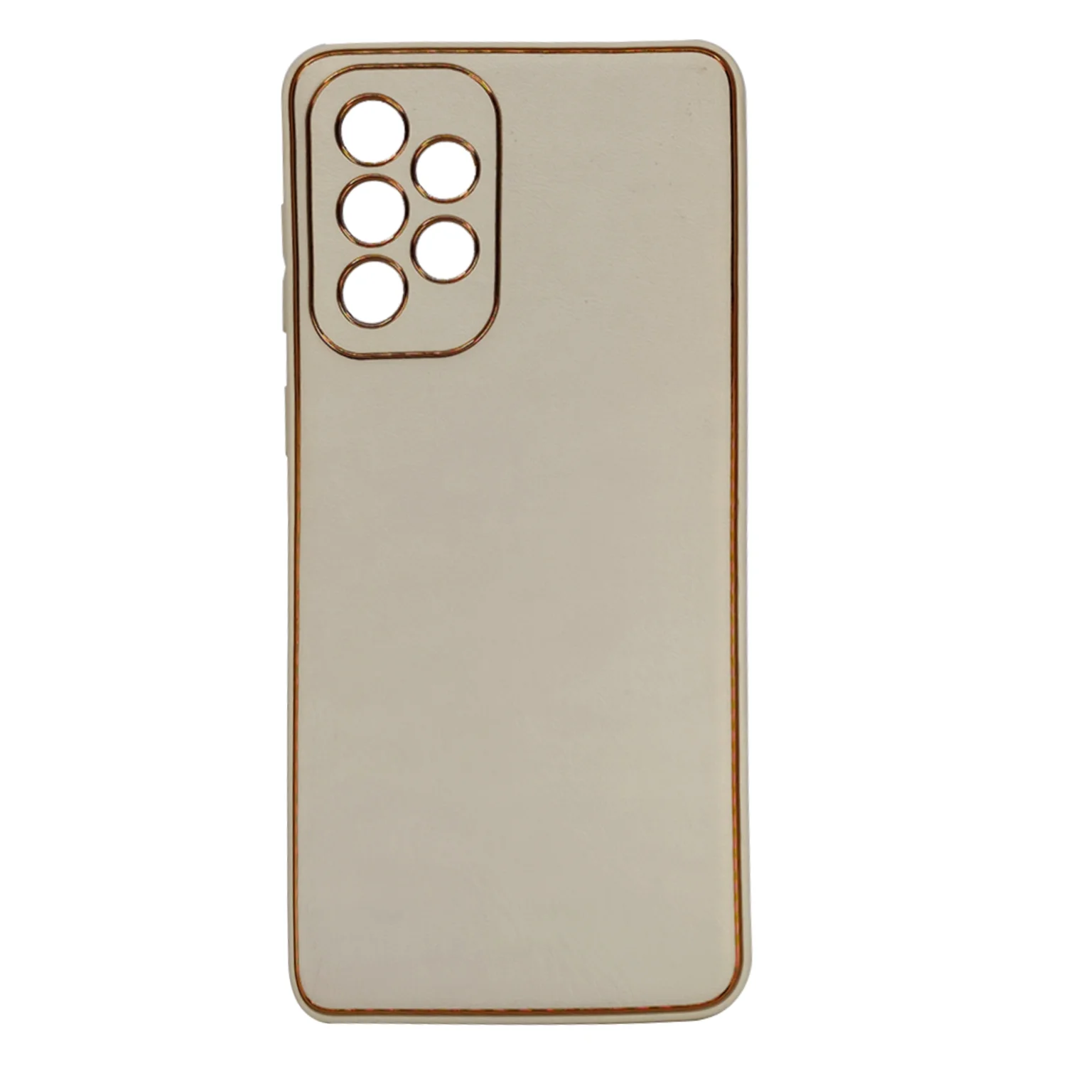 Nettech Samsung Galaxy A33 Uyumlu Coco Leather Seri Arka Koruma Kılıf (Gold) NT-93407