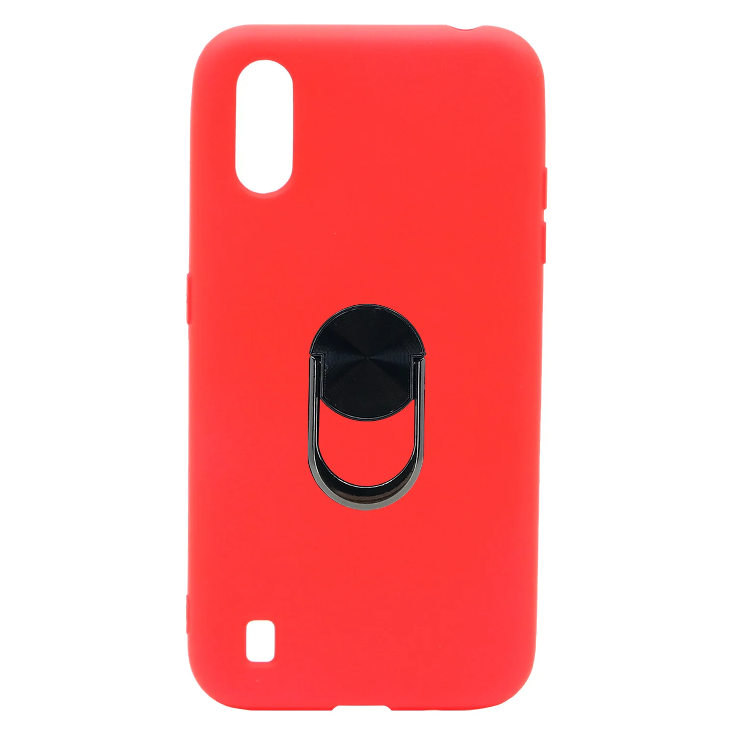 Nettech Samsung Galaxy A01 Uyumlu Leather Ring Nano Arka Koruma Kılıf (Kırmızı) NT-82913