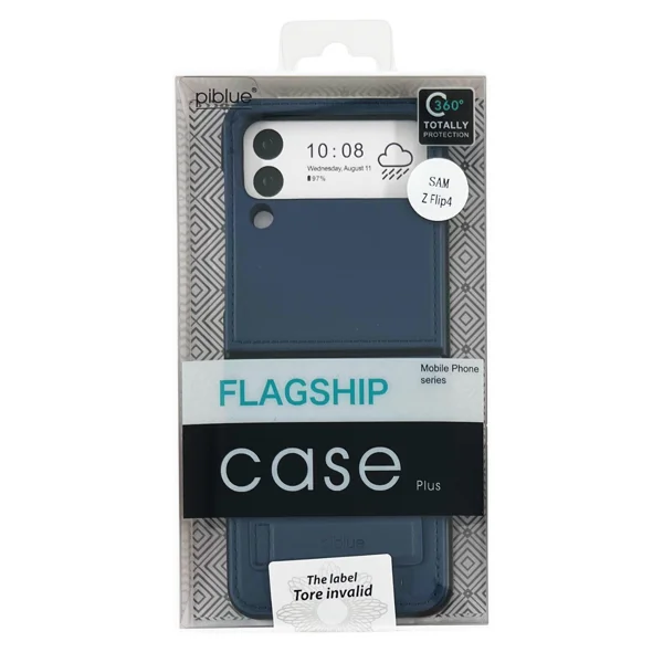 Nettech Samsung Galaxy Z Flip 4 Uyumlu Suni Deri Arka Koruma Kılıf (Lacivert) NT-104165 - 4