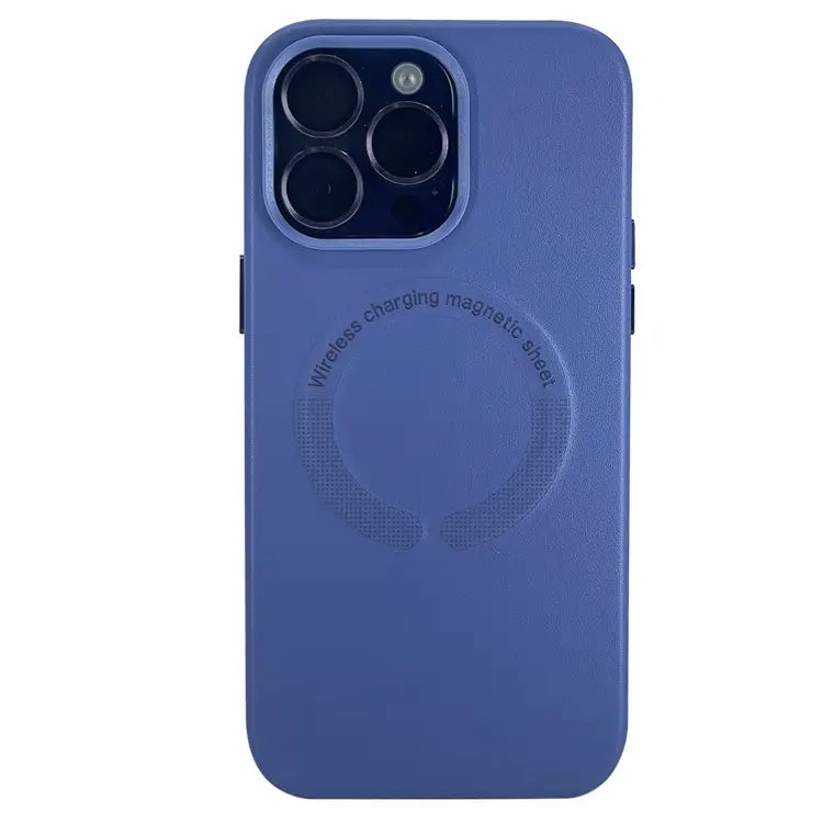 Nettech Apple iPhone 13 Pro Uyumlu Deri Magsafe Seri Arka Koruma Kılıf (Gri) NT-100564