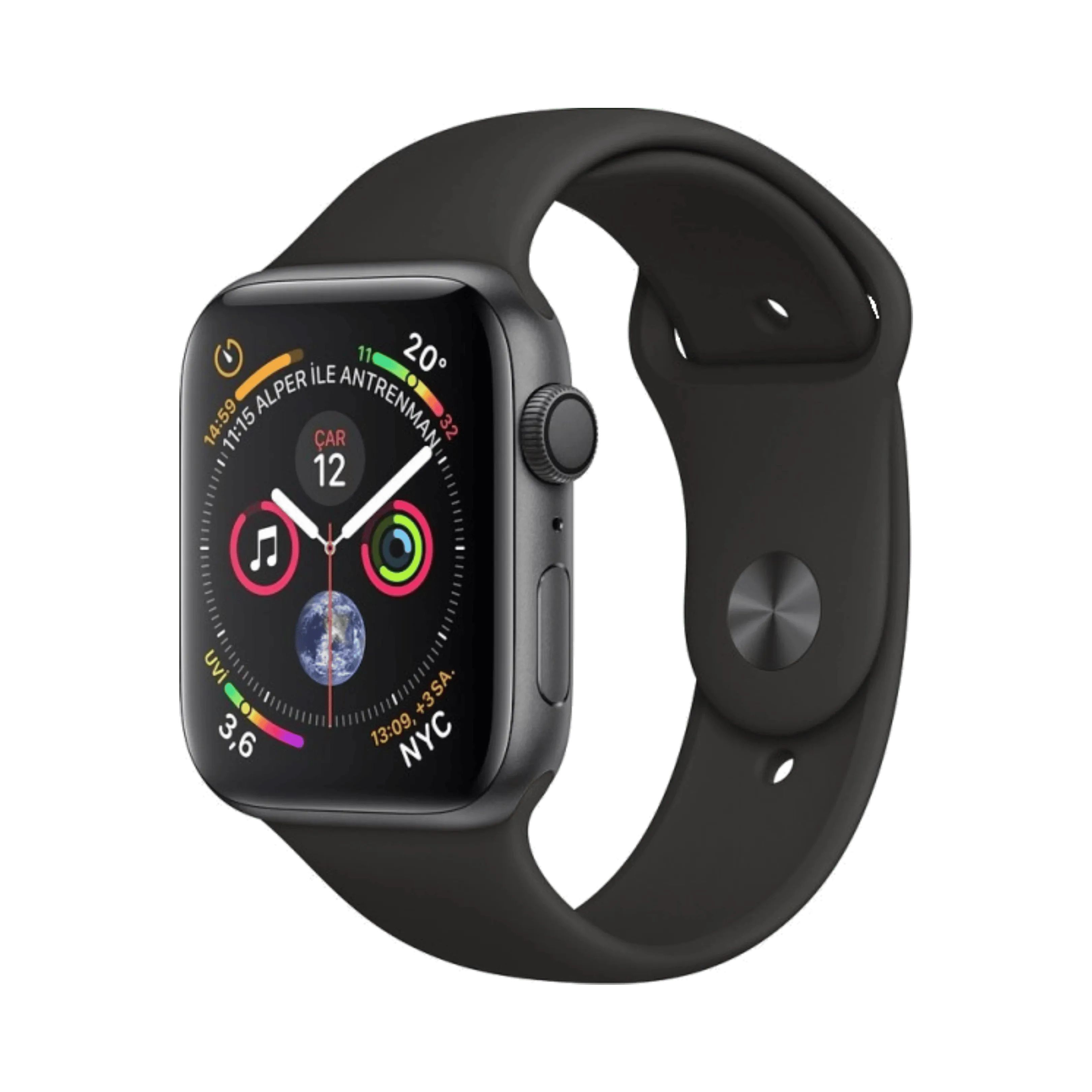 Apple Watch Series 4 - Alüminyum - 44mm - GPS - Gece yarısı