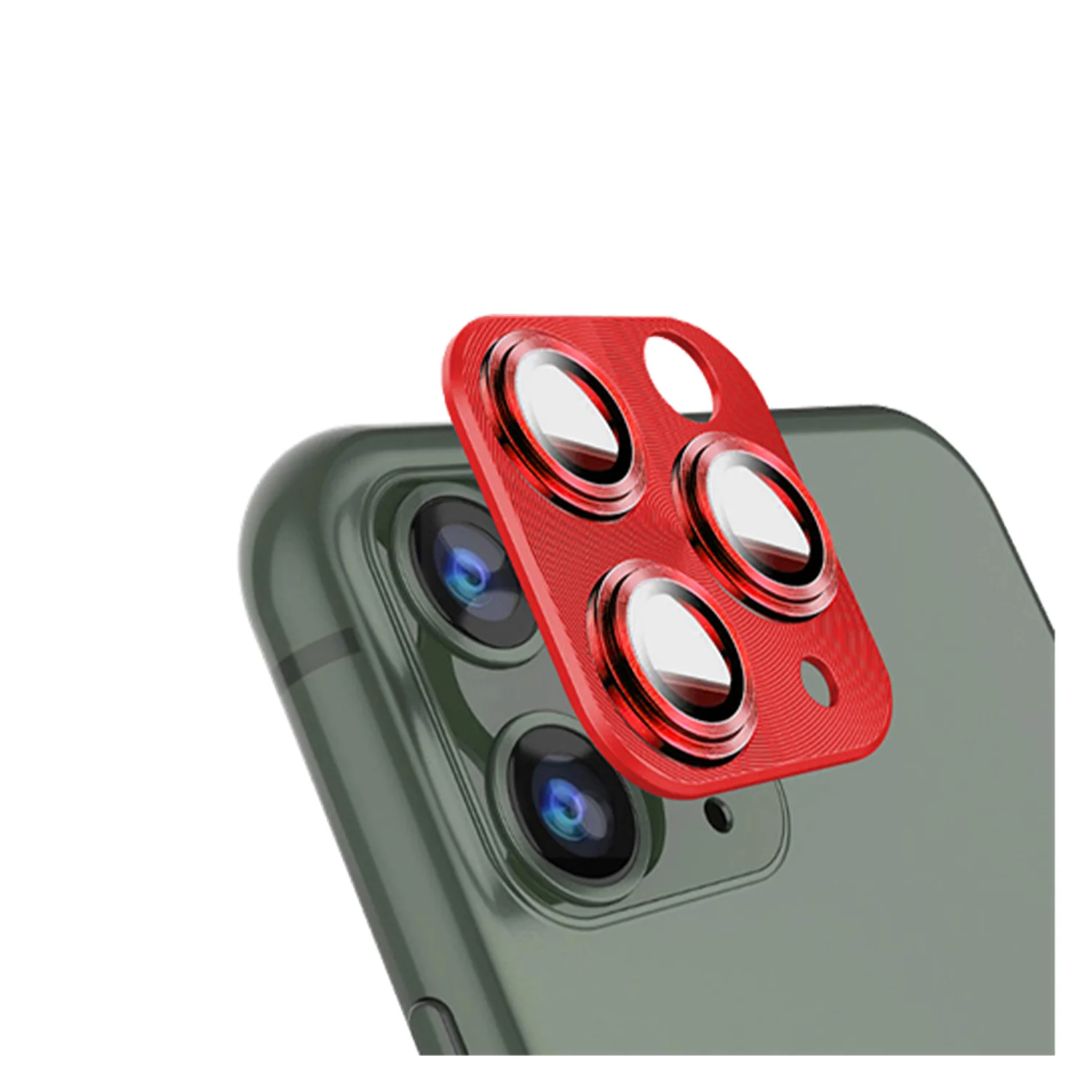 Nettech Apple iPhone 12 Pro Uyumlu Metalik Seri Kamera Cam Koruyucu (Kırmızı) NT-93318