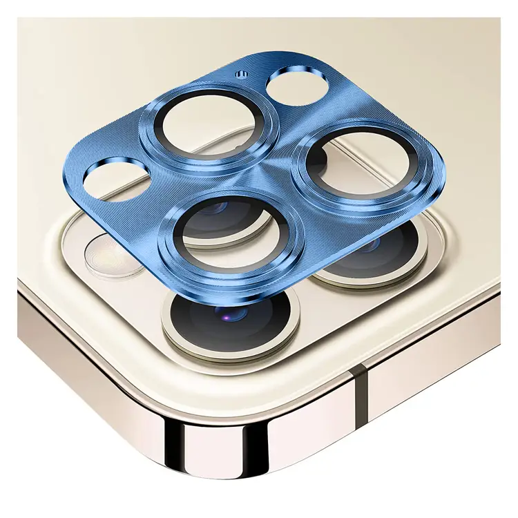 Nettech Apple iPhone 12 Pro Max Uyumlu Metalik Seri Kamera Cam Koruyucu (Mavi) NT-90382