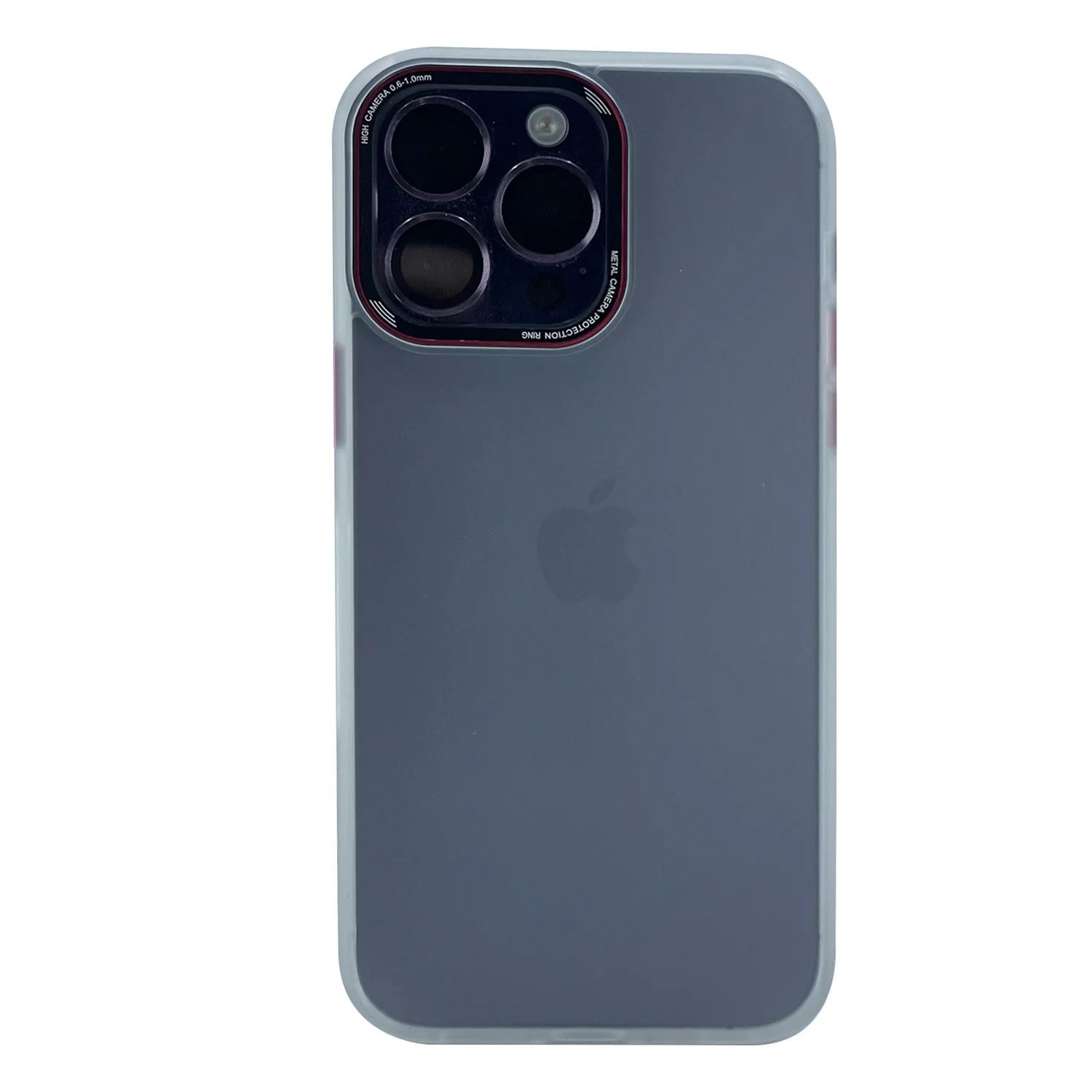 Nettech Apple iPhone 14 Pro Uyumlu Mika Renkli Çerçeveli Tuş Seri Arka Koruma Kılıf (Beyaz) NT-98999