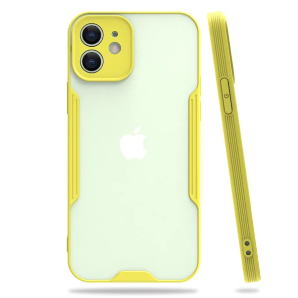 Nettech Apple iPhone 12 Mini Uyumlu Platin Seri Arka Koruma Kılıf (Sarı) NT-86296 - 1