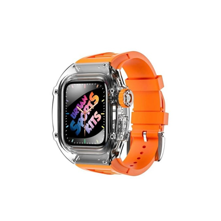 Nettech Apple Watch Ultra 49 mm Uyumlu Kasa Korumalı Kordon (Turuncu) NT-110258