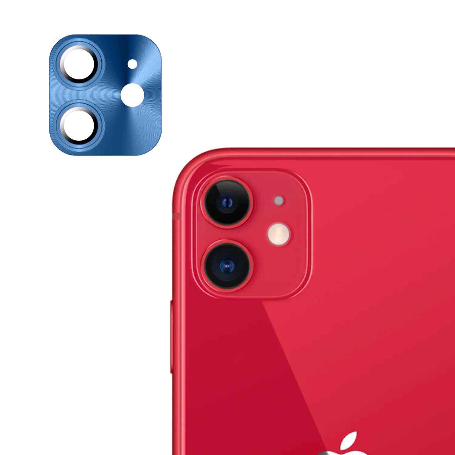 Nettech Apple iPhone 12 Uyumlu Metalik Seri Kamera Cam Koruyucu (Mavi) NT-90372