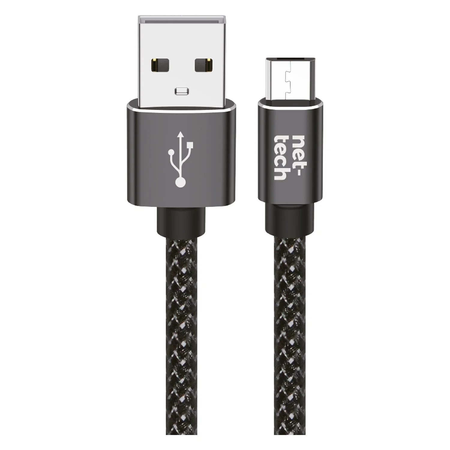Nettech NT-DC02 İp Örgü 300 Cm Micro Şarj ve Data Kablosu (Siyah) NT-31111