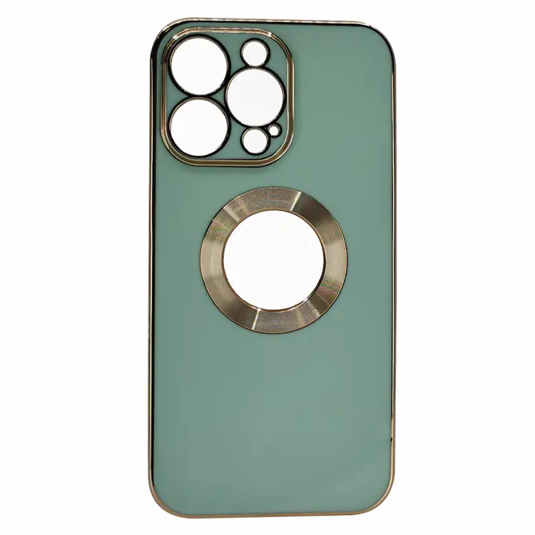 Nettech Apple iPhone 13 Pro Uyumlu Halkalı Logo Seri Arka Koruma Kılıf (Yeşil) NT-97167