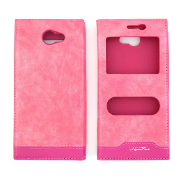 Nettech General Mobile GM6 Uyumlu Kapaklı Kılıf Kapaklı Kılıf (Pembe) VR-836