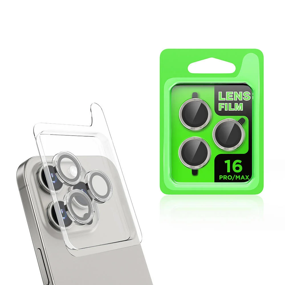 Apple iPhone 16 Pro Zore CL-07 Kamera Lens Koruyucu - Titanyum-Gri