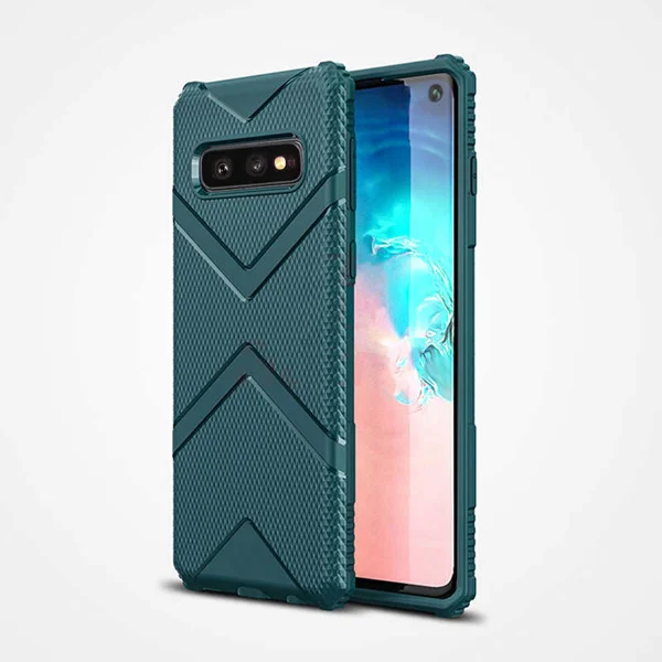 Galaxy S10E Kılıf Zore Hank Silikon - Koyu Yeşil - 1