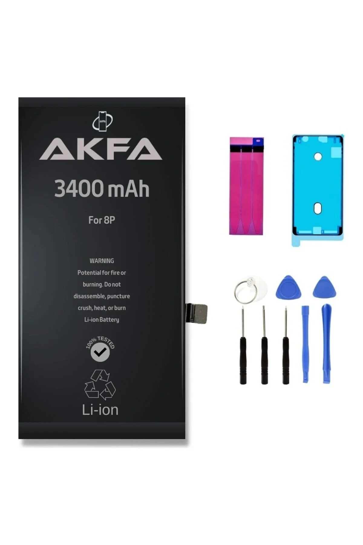 Iphone 8 Plus Uyumlu Telefon Bataryası 3400 mAh + Tamir Seti