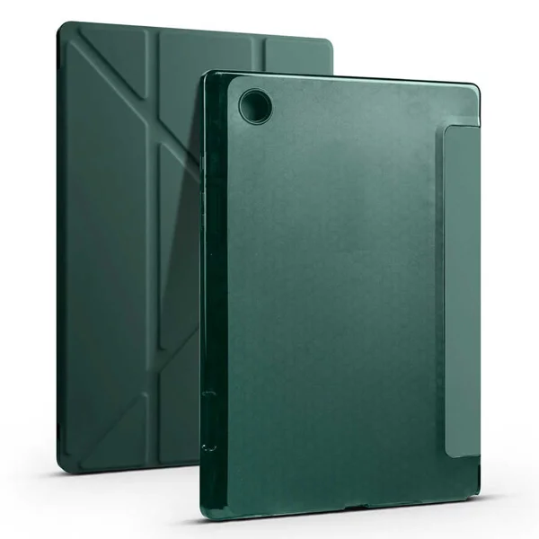 Galaxy Tab A8 10.5 SM-X200 (2021) Kılıf Zore Tri Folding Kalem Bölmeli Standlı Kılıf - Koyu Yeşil - 1
