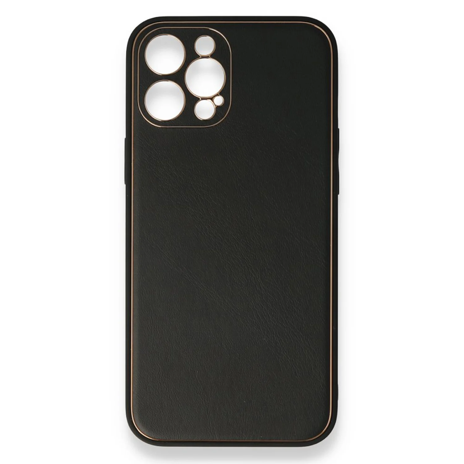 Nettech Apple iPhone 12 Pro Uyumlu Coco Leather Seri Arka Koruma Kılıf (Siyah) NT-84722