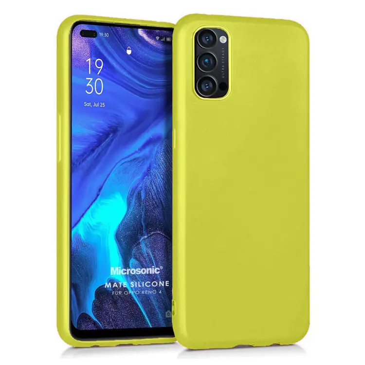 Nettech Oppo Reno 4 Uyumlu Nano Arka Koruma Kılıf (Sarı) NT-87565