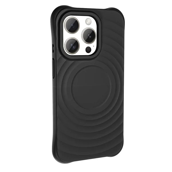 Apple iPhone 15 Pro Max Magsafe Şarj Özellikli Airbagli Mat Görünümlü Zore Hepi Kapak - Siyah - 1