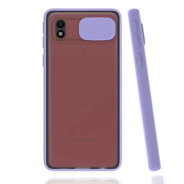 Galaxy A01 Core Kılıf Zore Lensi Kapak - Lila - 1