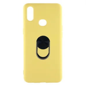 Nettech Samsung Galaxy A10S Uyumlu Leather Ring Nano Arka Koruma Kılıf (Sarı) NT-82911