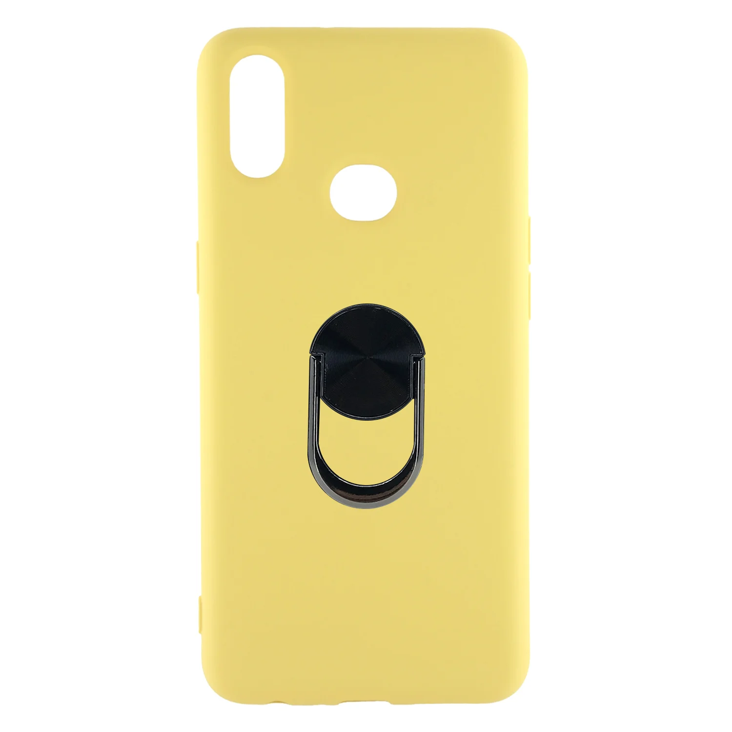 Nettech Samsung Galaxy A10S Uyumlu Leather Ring Nano Arka Koruma Kılıf (Sarı) NT-82911