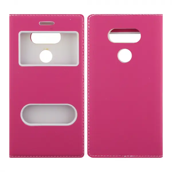 Nettech LG G5 Uyumlu Pencereli Kapaklı Kılıf (Pembe) VR-7020
