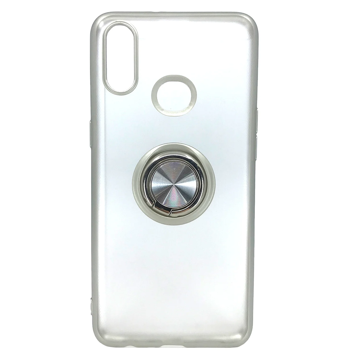 Nettech Samsung Galaxy A10S Uyumlu Buzlu Yüzüklü Arka Koruma Kılıf (Gri) NT-81770