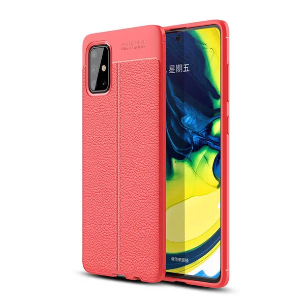 Galaxy A51 Kılıf Zore Niss Silikon Kapak - Kırmızı - 1
